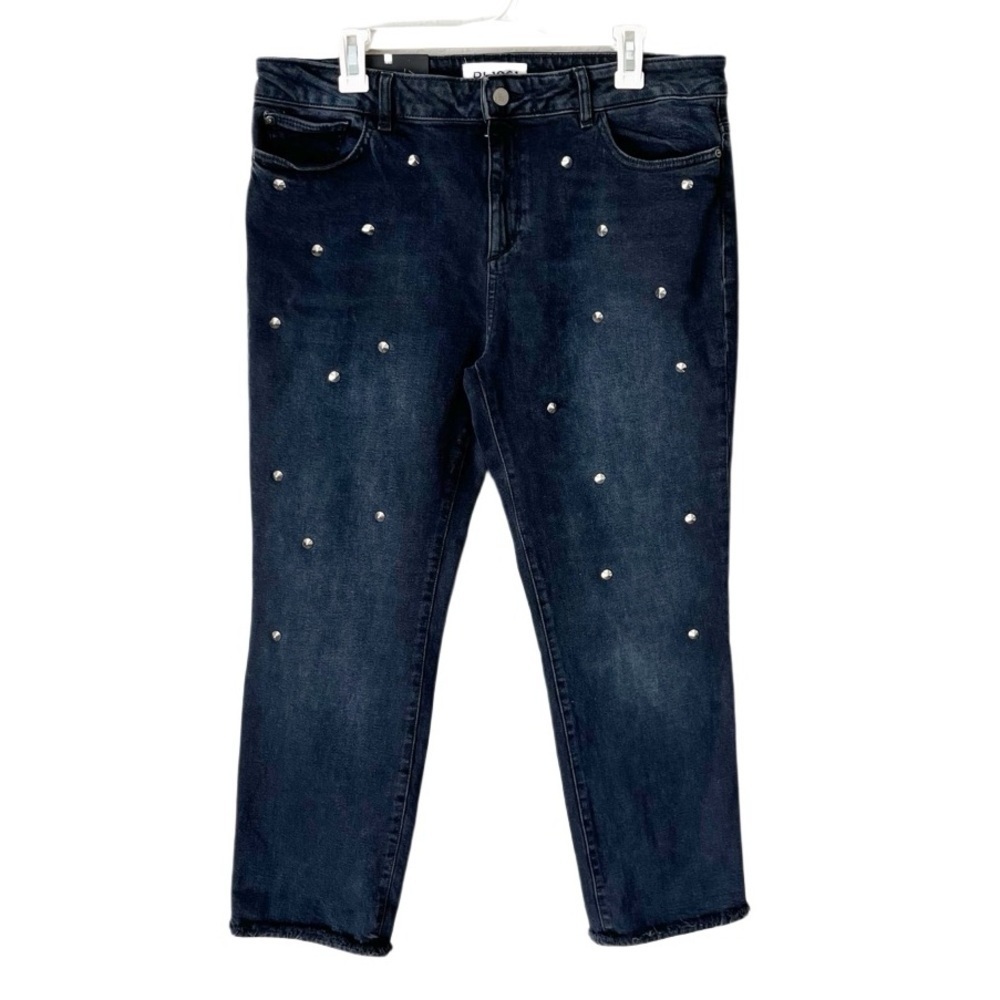 DL1961 Jeans Women's 32 Mara Instasculpt Straight Ankle Studded Ocean Black NWT